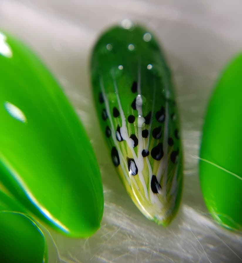 Pose gel vert pomme effet kiwi
